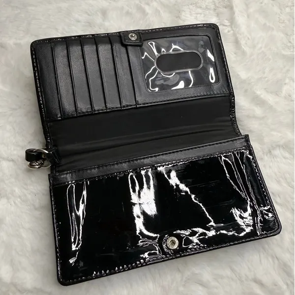 Coach Black Patent Leather Wristlet - Image 3