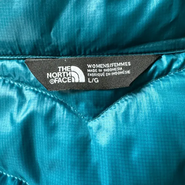 The North Face Down Puffer Coat Turquoise - Image 3