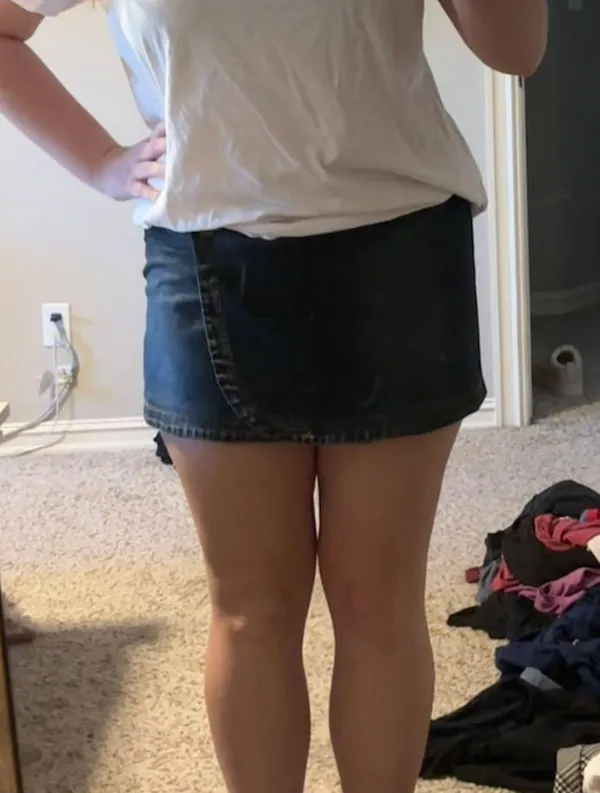 Urban Outfitters mini asymmetrical denim skirt with button closure - Image 3