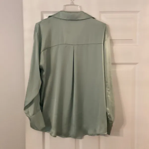 ZARA shirt with long sleeve silky feeling see all pictures brand new with tag - Image 5