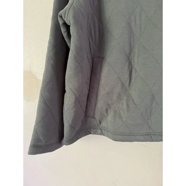 NWT Lands End Quilted Pullover Snap Sweatshirt Women’s Size XXL Light Blue - Image 4