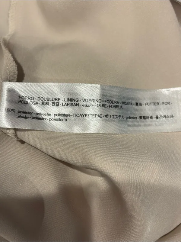 Zara champagne colored satin slip dress with side slit and button detail. Est S - Image 7