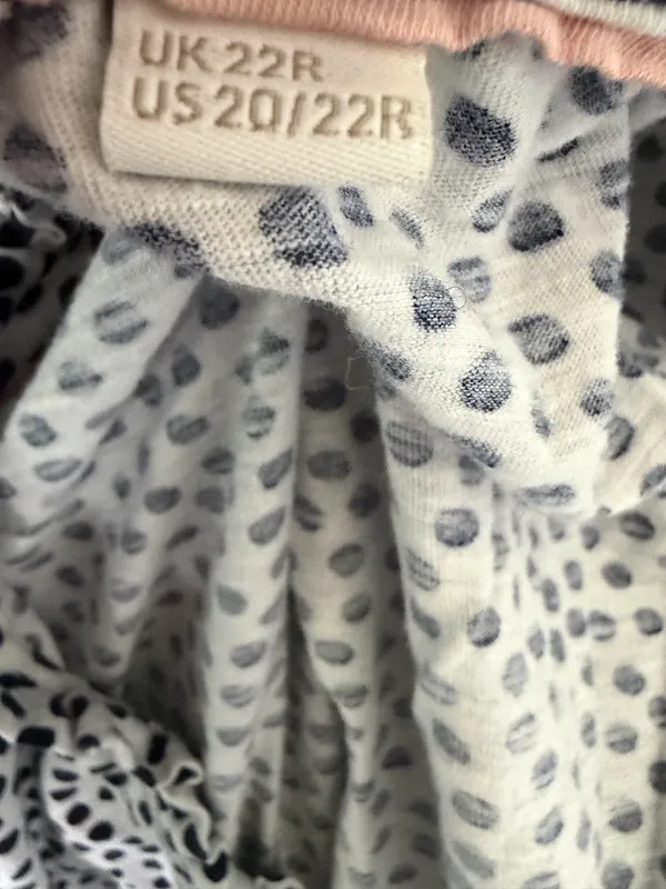 Boden x Anthropologie Polka Dot Ruffle Trim Cottagecore buttoned v-neck 20/22R. - Image 7