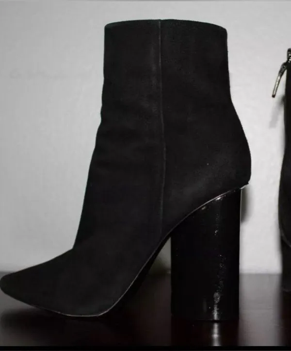 Mercedes Castillo Edie Women's Black Suede Leather Booties Size 5.5 - Image 4