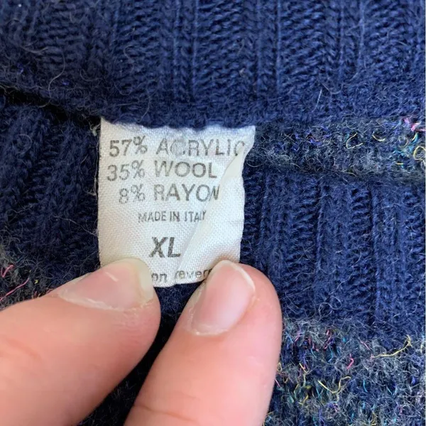 Vintage Wool Blend Striped Grandpa Sweater Size XL - Image 7