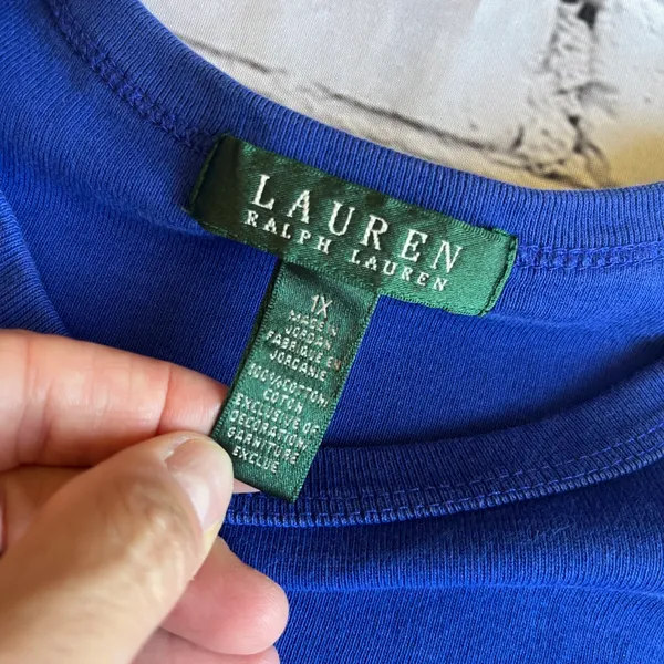 Ralph Lauren Royal Blue Long Sleeve Knit T-Shirt Shirt Top 1X - Image 3