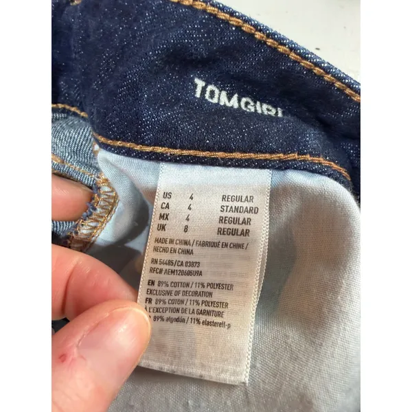 American Eagle Tomgirl Jeans Womens 4 Blue‎ Dark Wash Stretch Denim Casual Indie - Image 3
