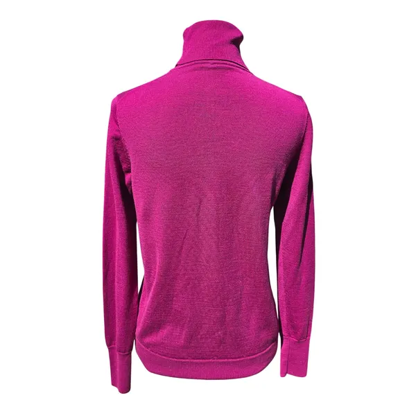 Uniqlo Womens 100% Wool Turtleneck Sweater‎ Magenta Pink Long Sleeve Medium - Image 5