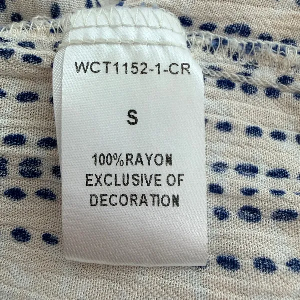 THML Woman S Blue Cream Geometric Print Tiered Babydoll Gauzy Rainbow Embroidery - Image 7