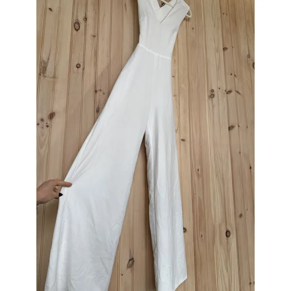 NWT Lulus Thinking Out Loud White Backless Jumpsuit Cocktail Classy Size XS - Image 5