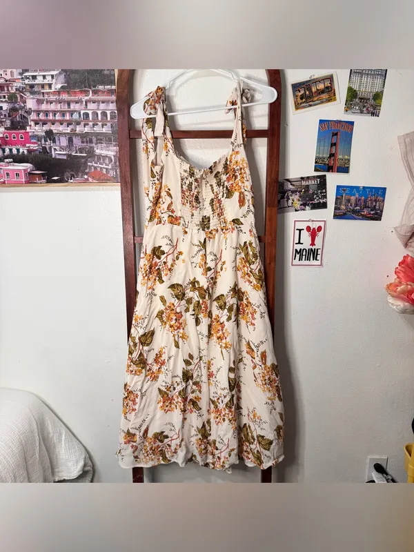 Reformation Twilight Bella Floral Midi Dress Tie Straps - Image 5