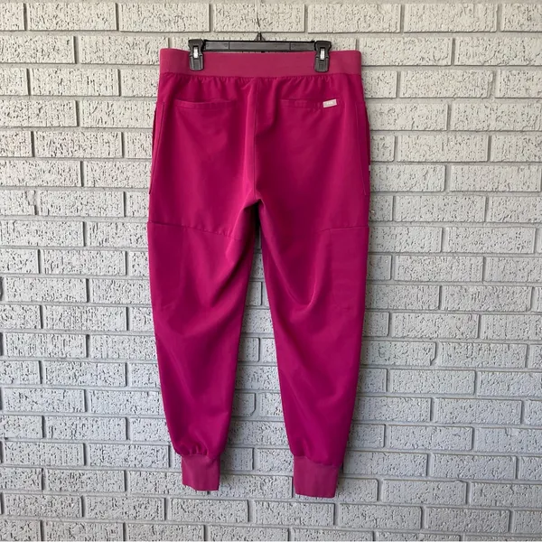Figs Nepal Skinny Joggers Scrub Pants in Dark Magenta Size Large - Image 3