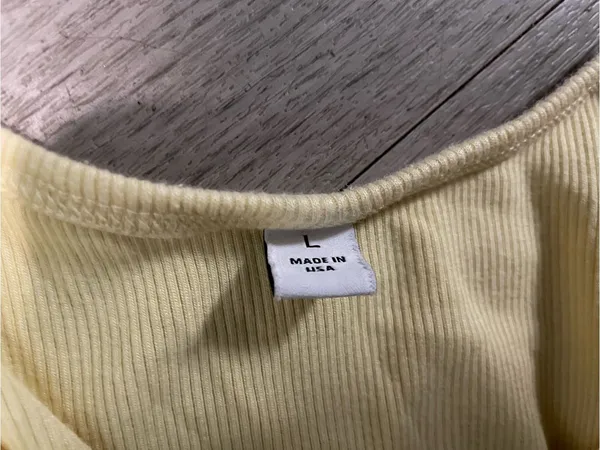 Womens Yellow Ribbed Tank Top Size L - Image 2