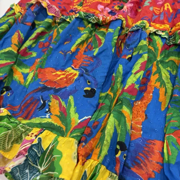 Farm Rio Dress Size Large Tiered Maxi Beaded Mixed Print Floral Anthropologie - Image 8