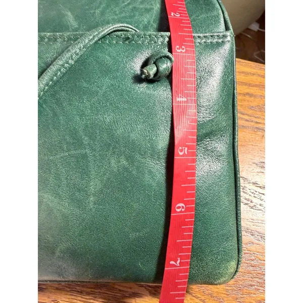 Vintage Ganson Emerald Green Leather Crossbody Bag Kiss Lock Frame Retro‎ 80s - Image 13