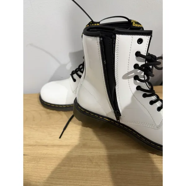 Dr. Martens 1460 Women's US 6 White Patent Leather 8-Eye Lace-Up Combat Boots - Image 4