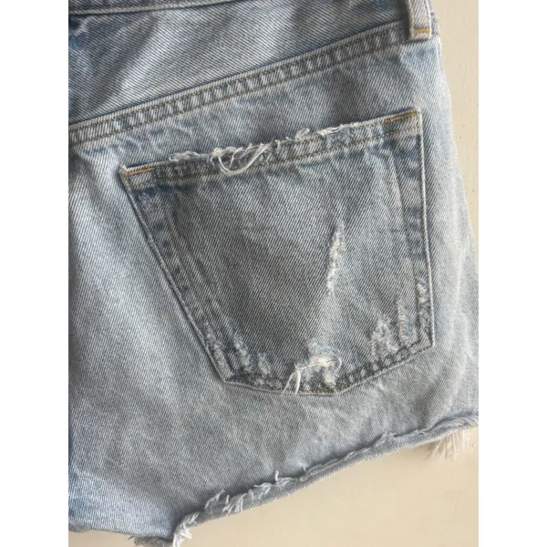 AGOLDE Parker Vintage Cut Off Denim Shorts Size 27 boho distressed designer - Image 7