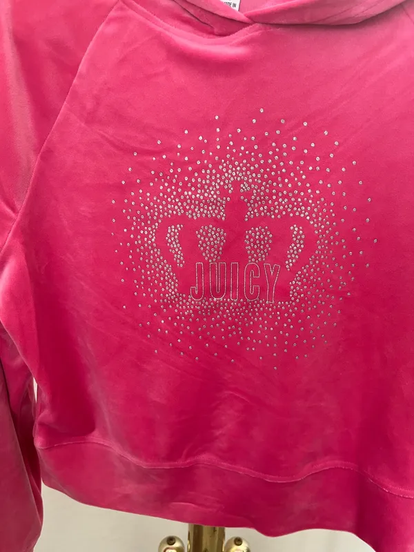 Juicy Couture Velour Hoodie Preppy Pink - Image 3
