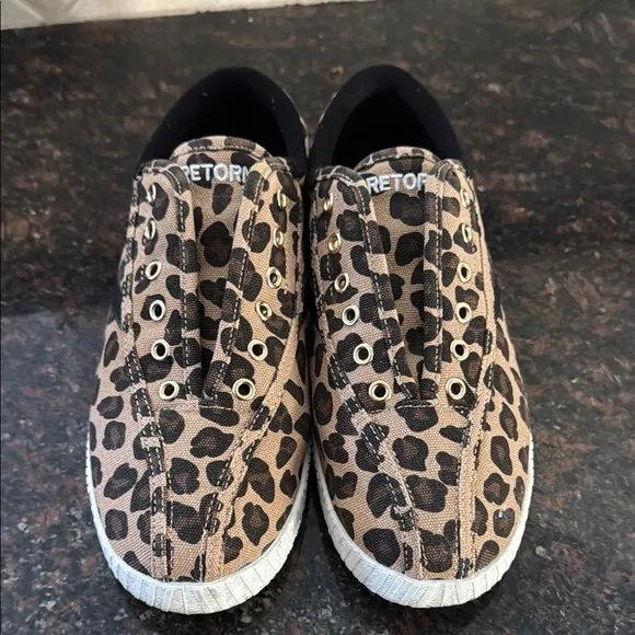 Tretorn Nylite women's Leopard Print Slip-On Sneakers Leopard W8 - Image 2