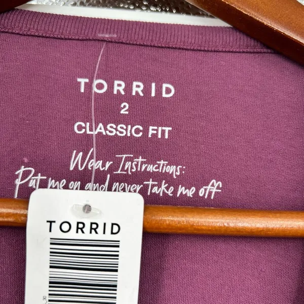 NEW Torrid Classic Fit Cotton Crew Neck Slasher knit purple Tee plus size 2X - Image 4