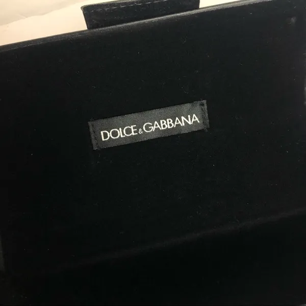 Dolce and Gabbana Vintage 90's Crystal Logo Sunglasses Case Black CASE ONLY - Image 3
