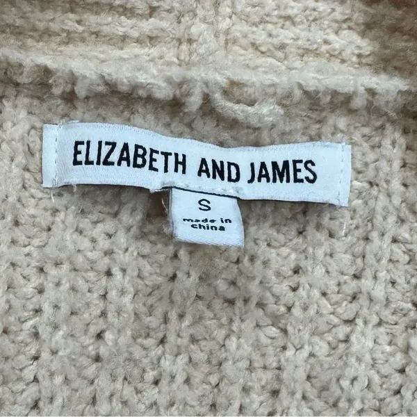 Elizabeth and James Knit Open Front Cream Cardigan Women’s Small - Image 3