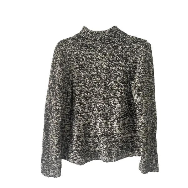 WindiRiver Women's Size Medium Black White‎ Knit Full Zip Cardigan Sweater - Image 7