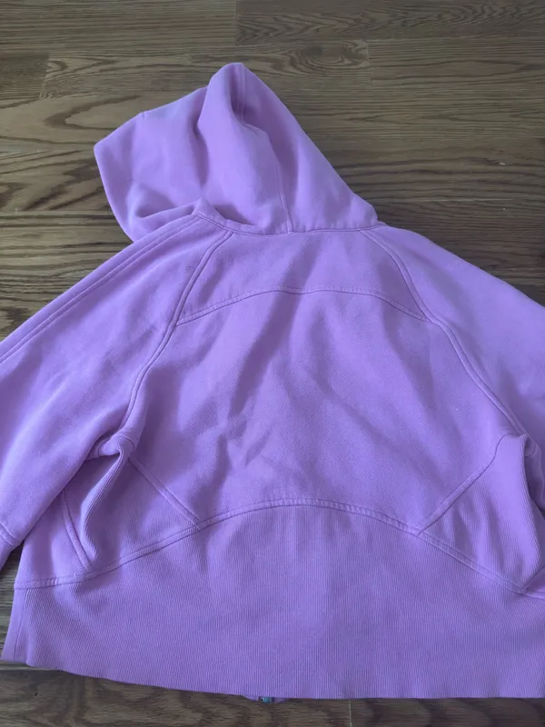 Lululemon Scuba Cropped Full-Zip Oversized Hoodie purple - Image 2