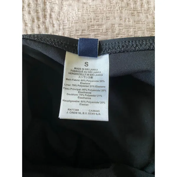 J. CREW Scalloped Black One Piece Swimsuit Size Small - Image 5