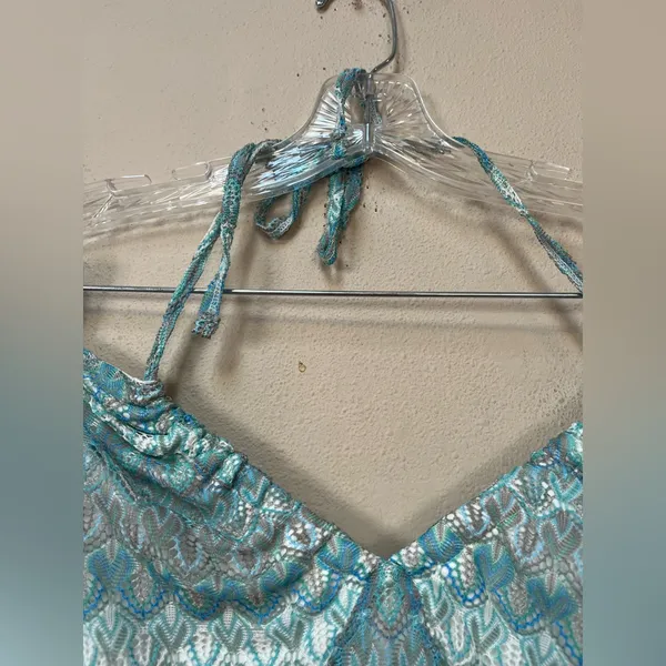 Wild Fable XL Blue Pastel Crochet Halter Midi Dress Boho Beach - Image 10