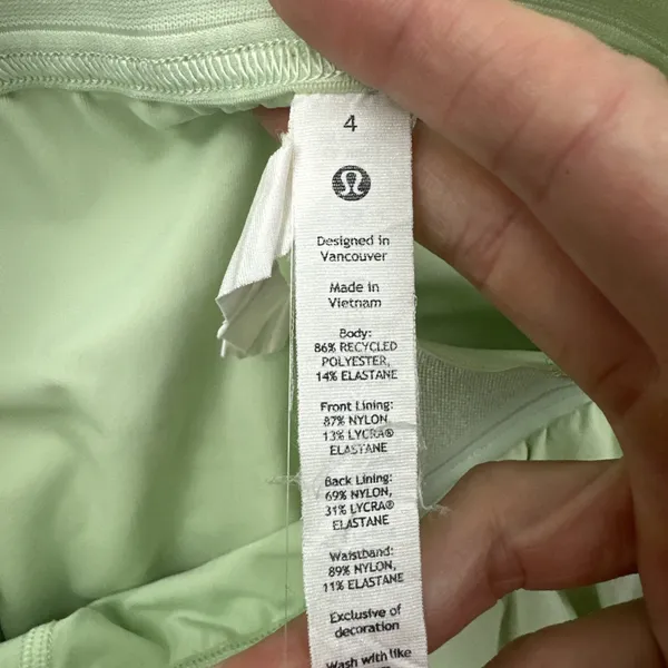 Lululemon Court Rival Skirt Skort High Rise Mint Moment Athletic Women's 4 Tall - Image 7
