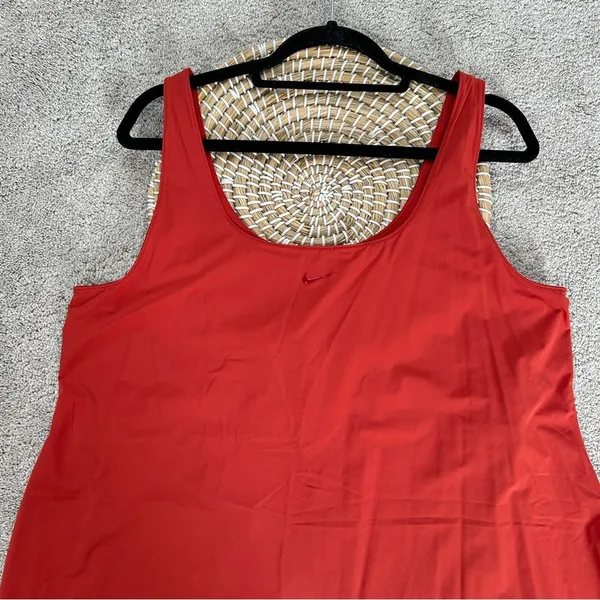 Nike Womens Bliss Luxe Training Dress Sleeveless Built in Short Tennis Orange 1X - Image 4