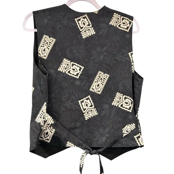 Vtg Creazioni Effeci Vest 90's Boho Whimsical Goth Beaded Med Sequin Black - Image 6