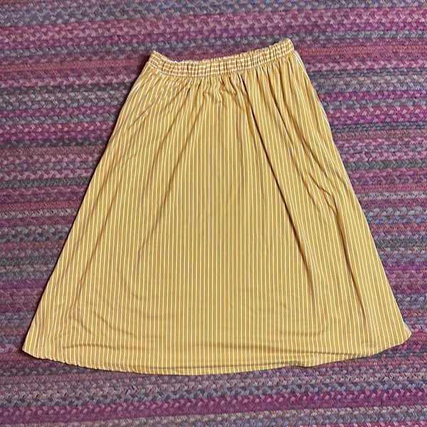 Downeast Yellow Vertical Stripe Midi Maxi Skirt - Image 3