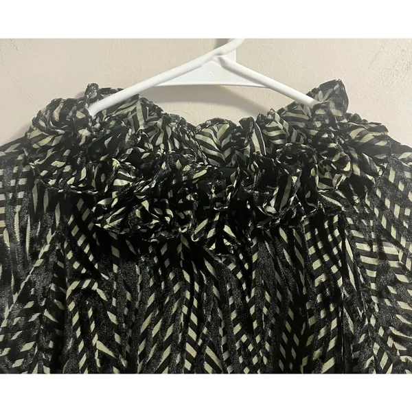 House of Harlow 1960 x REVOLVE Niles Mini Dress Burnout Velvet Color Zebra sz. M - Image 6