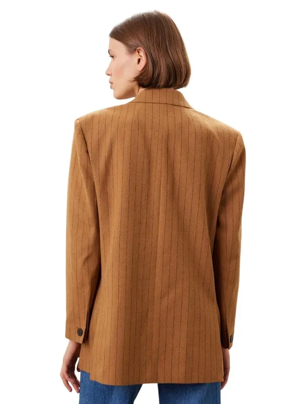 Madewell Plus Oversized Pinstripe Blazer in fallen timber 14 Womens Jacket - Image 2