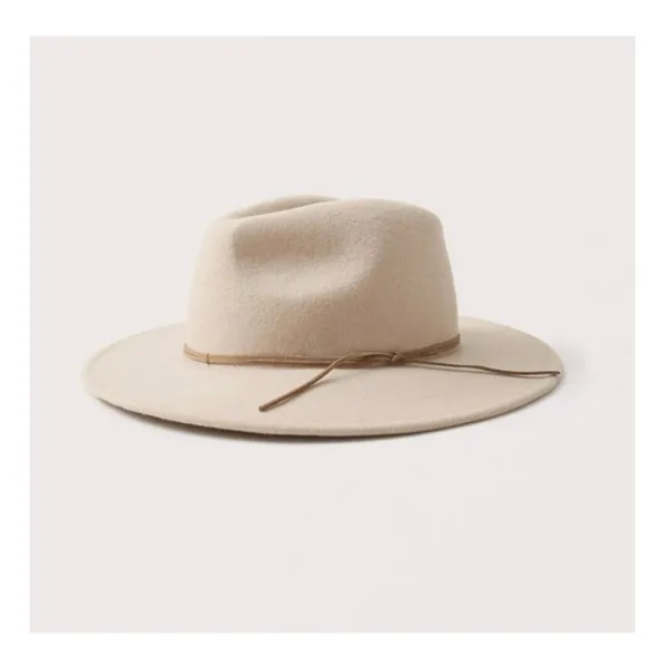 Abercrombie & Fitch Panama Wool Wide Wyeth Shea Hat Western resort Putty color - Image 5