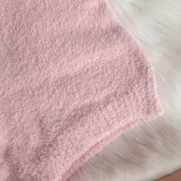 Fuzzy light pink high waisted shorts, brand new with tag Size M - Image 3