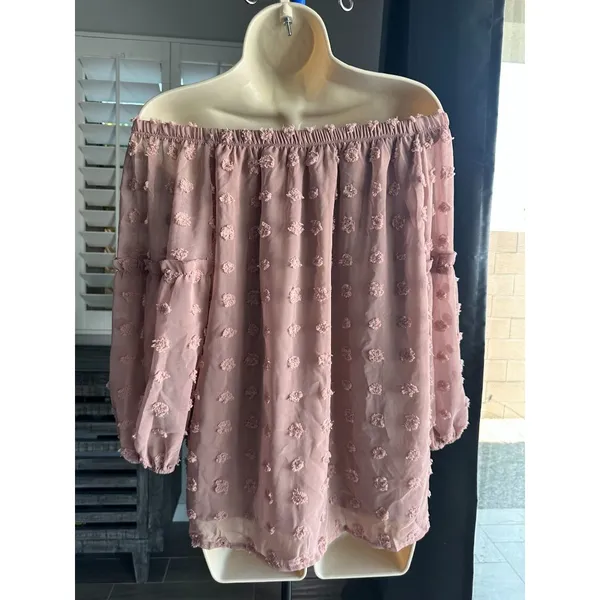 NWT: Rose Womens off the shoulder dotted‎ blouse - Image 4