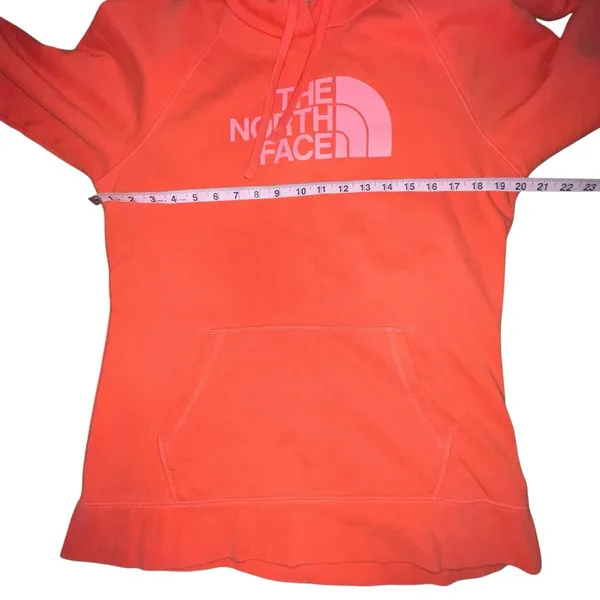The North Face Hoodie Sweatshirt Womens Large Orange Logo Pullover‎ Athleisure - Image 4