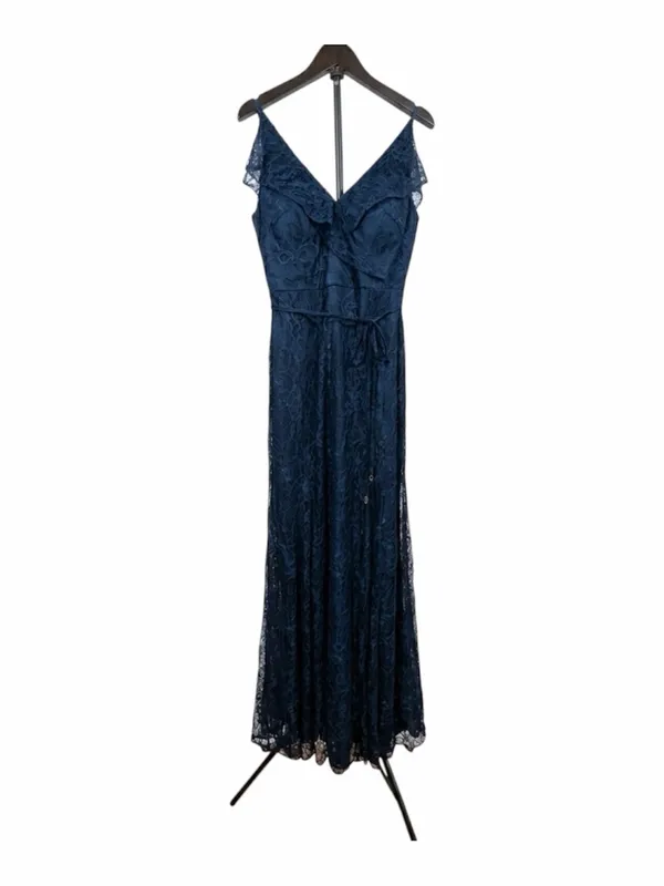 JENNY YOO Women’s Bridesmaid V-Neck Style JY519 Florentine Lace Navy Size S - Image 4
