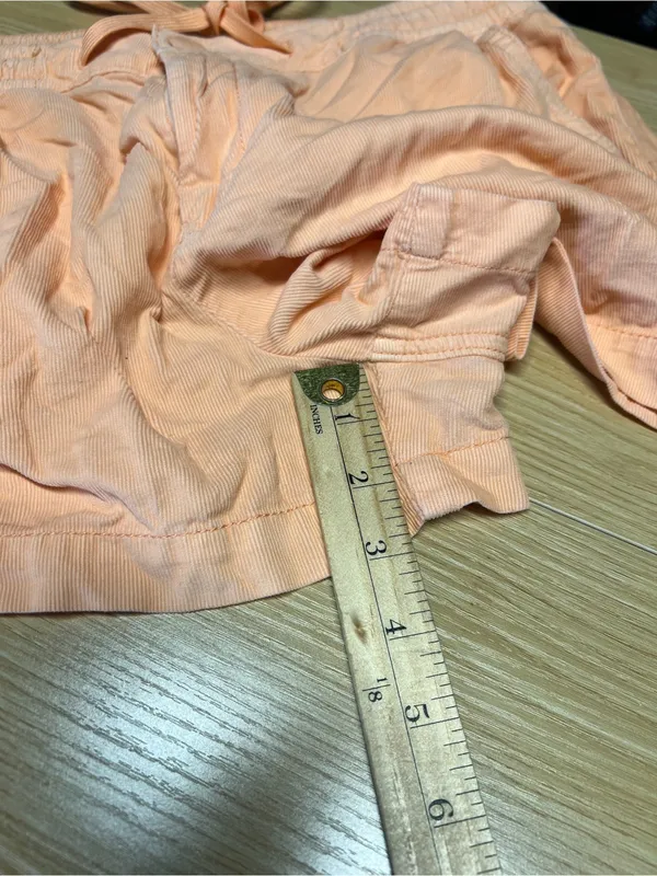 American Eagle High-Waisted Corduroy Sport Shorts Neon Peach Size M - Image 14