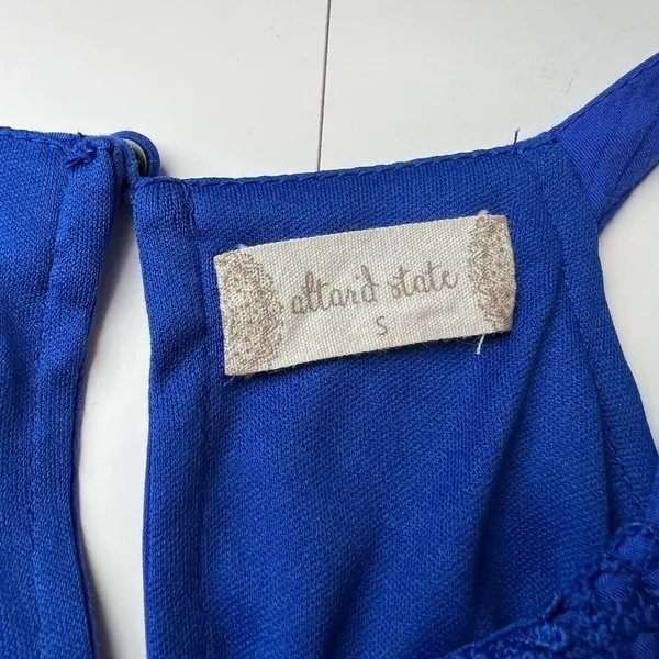 Altard State Royal Blue Crochet Lace Mala Maxi Dress Halter Neck Elastic Waist S - Image 5