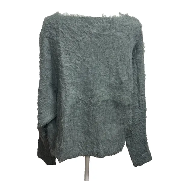 Anthropologie If It Were Me Women's Sweater Sage Green Fuzzy‎ Soft Girl Size M - Image 4