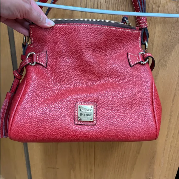 Dooney & Bourke Red Pebble Leather Hobo Shoulder Bag - Image 2