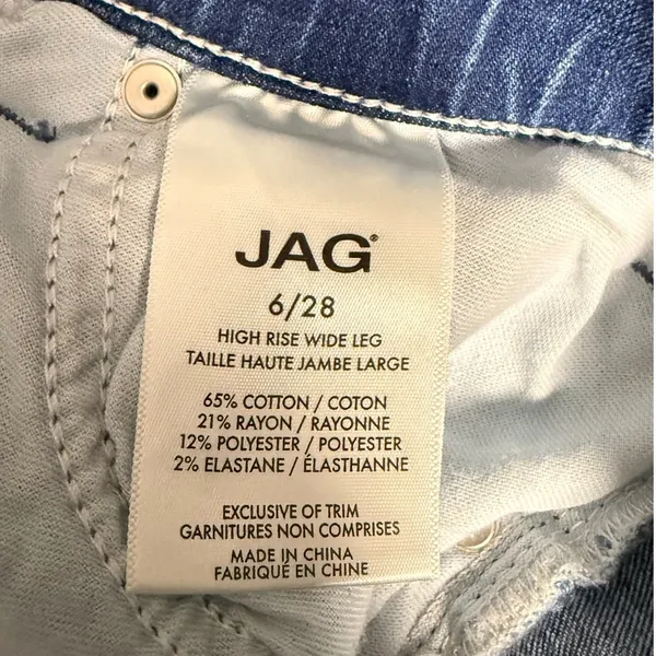 JAG Jeans Chloe High Rise Wide Leg Cropped Jeans Blue Size 6/28 new with Tags - Image 10