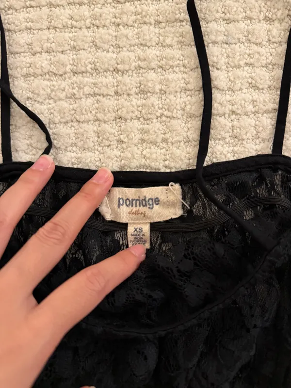 Boho black lace cami top Size XS - Image 3