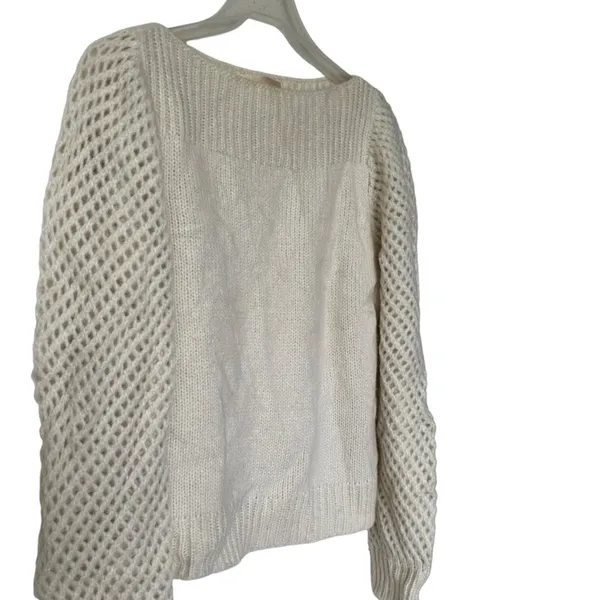 LoveShackFancy Rosie Sweater Sz S Baby Alpaca Merino wool Cream - Image 12