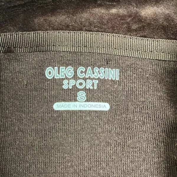 Oleg Cassini Sport Small Full Zip Front‎ Jacket Brown Velour Pockets Y2K Active - Image 6