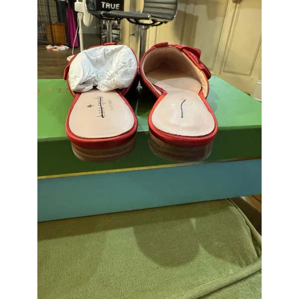 Kate Spade New York RED SATIN‎ Women's Faryn Ballet Flat Size 7.5 Ruffle - Image 6